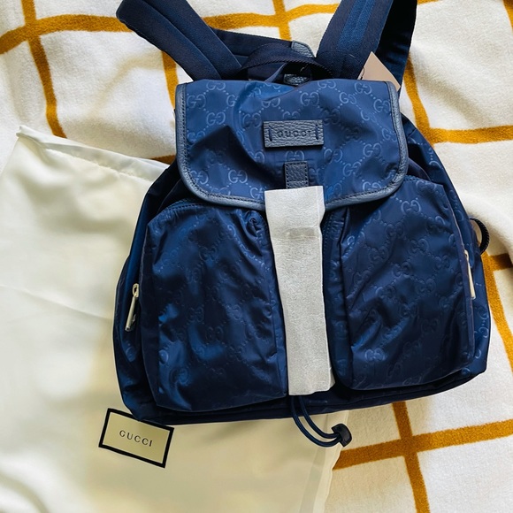 Gucci Nylon Gg ssima Backpack Rucksack Purse Bag